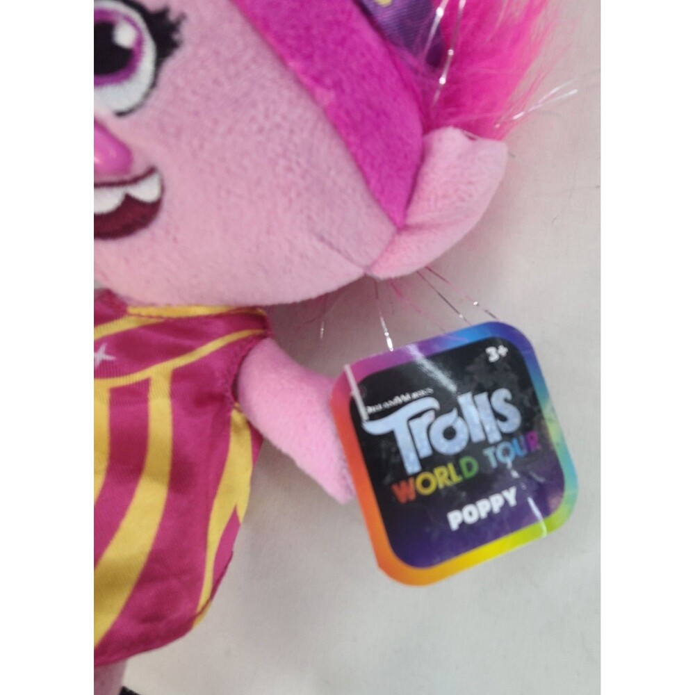 Poppy Plush Stuffed Animal Trolls World Tour 8" NWT Pink Dress Harmony Music - Picture 7 of 10